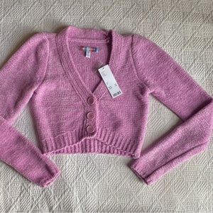 Lilac purple chenille knit cropped cardigan from urban outfitters 💓 SO SOFT